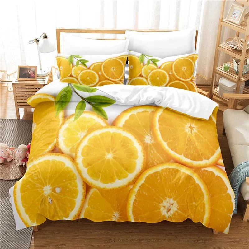 Dropship Soft Duvet Cover Set 3D Print Watermelon Lemon Home Textile Bed Warm Comforter Set King-Sized Dimensionsd Dimensions Comfortable Quilt