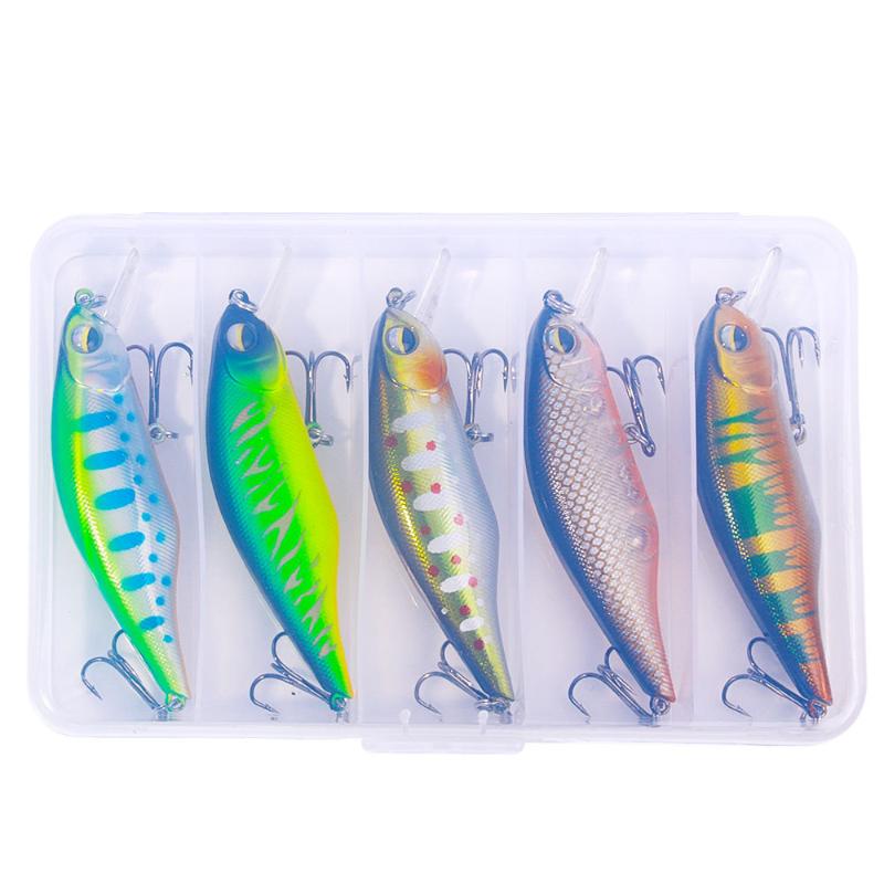 Hard Minnow Fishing Lures Lifelike 3D Eyes Sharp Treble Hooks Bait for Freshwater Bass Trout Angling