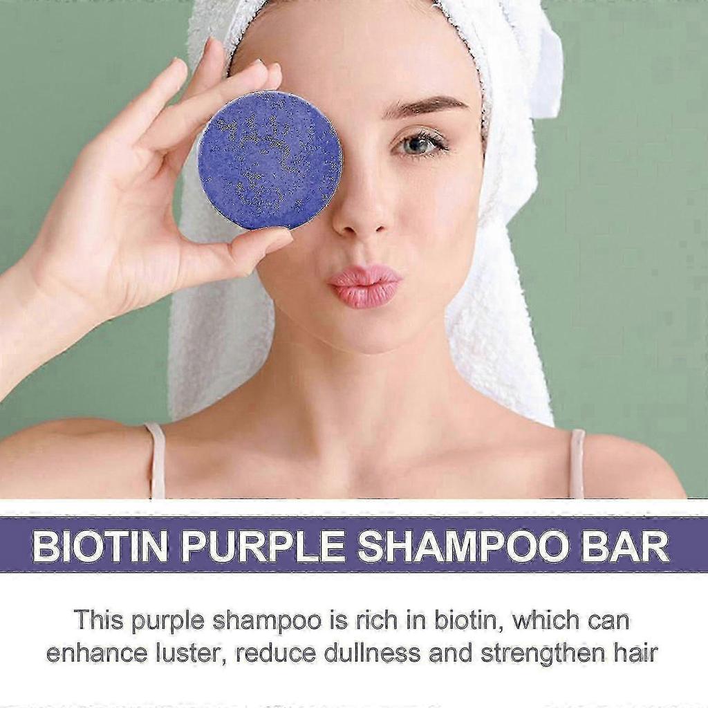 EELHOE Biotin Purple Shampoo Soap Scalp Cleaning Repair Hair Damaged