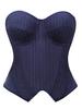 Court-Style Striped Underwire Bra with Padded Cups and Fishbone Corset for Women - Sexy, Tight-Fitting Shapewear