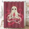 Charming Octopus Print Shower Curtain For Bathroom Decor Modern Design Waterproof Fabric Shower Panels Set In Pink Color 3D Prin