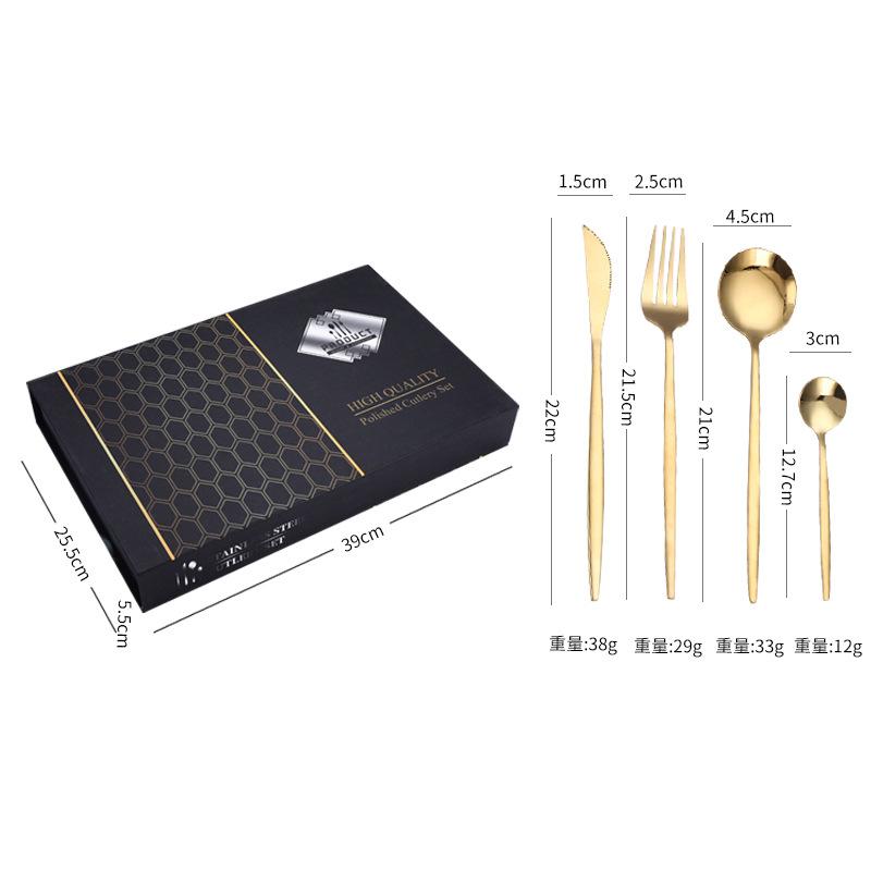 Stainless Steel Tableware Knives, Forks and Spoons 24-piece Set Western Tableware Steak Knife Gift Box Set