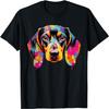 Colorful Pop Art Dachshund Lover Portrait T-Shirt