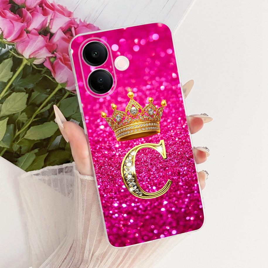 For Vivo V60 Lite 4G Case V2530 Cute Letters Crown Soft Slim Silicone Back Cover For Vivo V60 V 60 V60Lite 5G T4 Pro 2025 Bumper