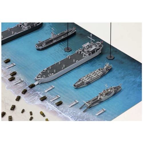 Pit Road 1/700 SPS Series World War II Normandy Landings (D-Day) Diorama Paper Base (290 x 185mm, 2 Sheets) Plastic Model Kit SPS07