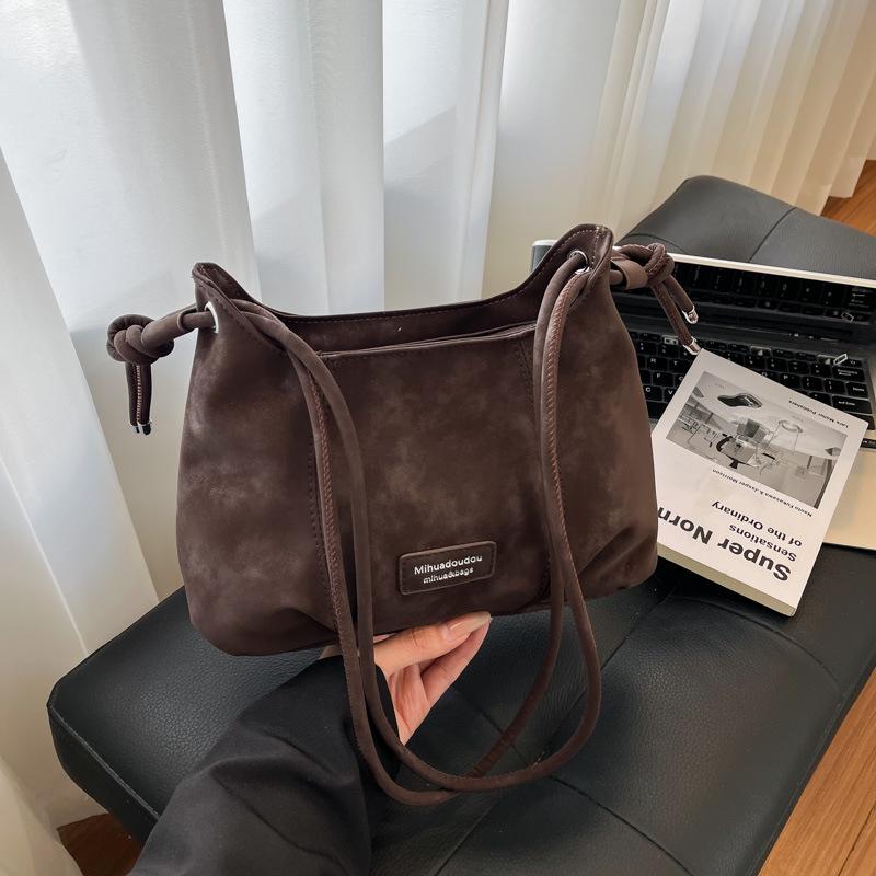 

Женская замшевая сумка большой вместимости: 2025 Осень/Зима Повседневная Наплечная Кроссбоди Сумка-тоут и Рюкзак для Поездок на Работу 24cm x 17cm x 9cm кофейный