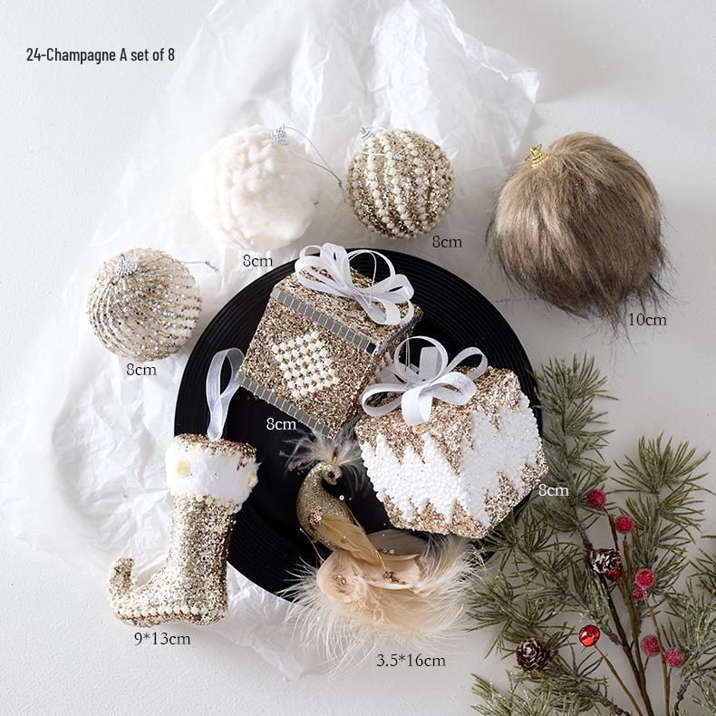 Luminous Christmas Ornaments: Star Tree Topper & Ball Set for Festive Decoration