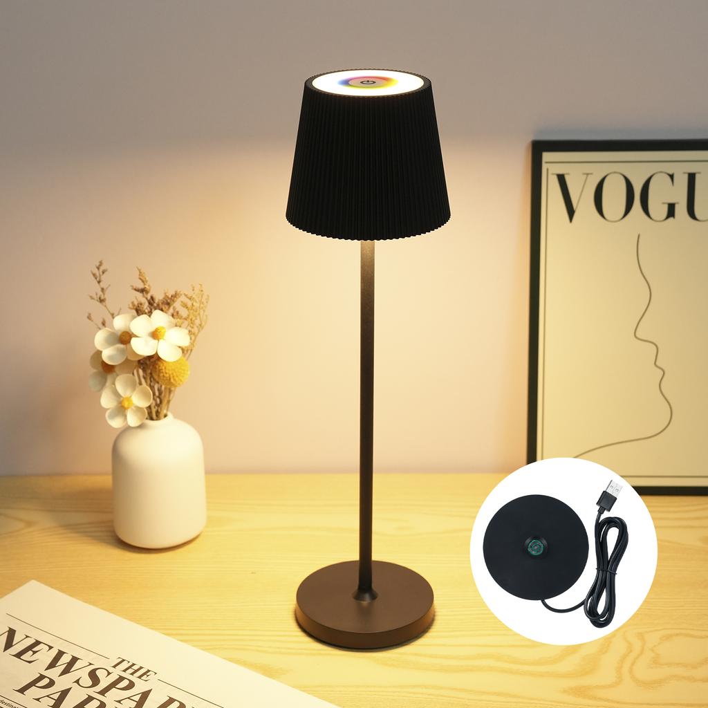 Rechargeable Desk Lamp Metal Texture RGB Ambient Light Creative Desk Lamp Neutral/White/Warm/RGB