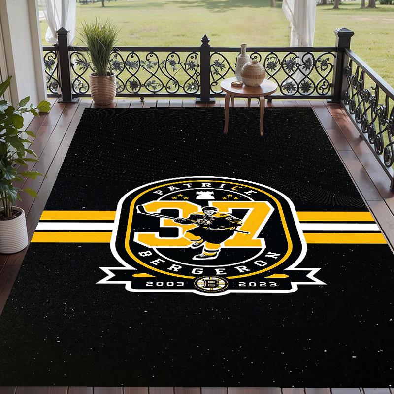 Soft Floor Carpet Boston Bruins Pattern Area Rug Decorative Mat For Home Room Decoration