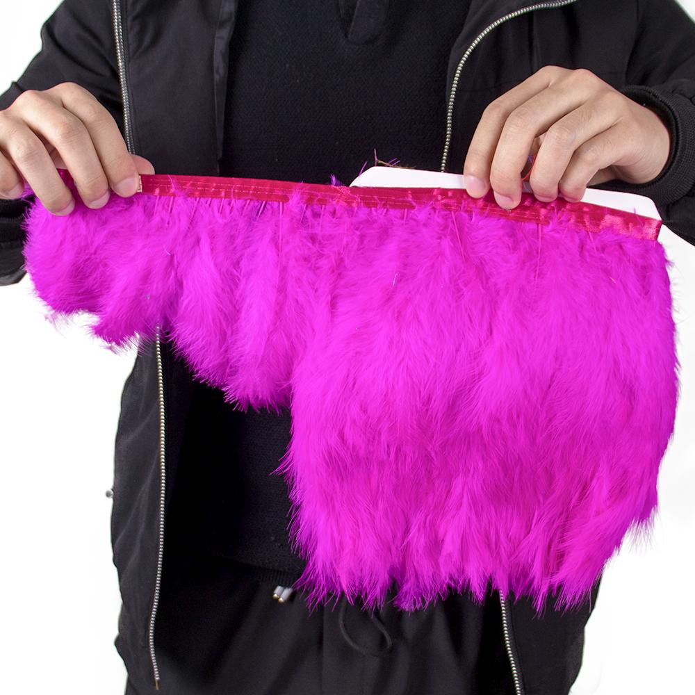 1M Fluffy Turkey Marabou Feathers Ribbon Trim 10-15cm for Wedding Party Clothing Dress Decoration Accessories Sewing Plumes