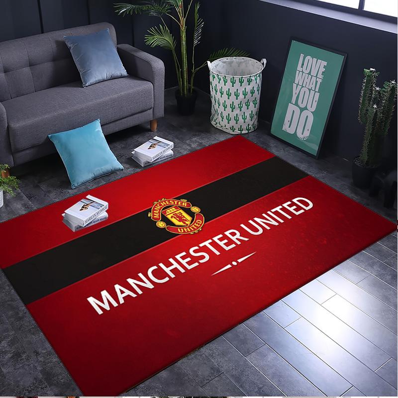 1PC rug Football Manchester Crest Carpet, Chair Rug,Area Rug for Office Bedroom living rooms bedroom, Doormat decor Christmas fan gifts