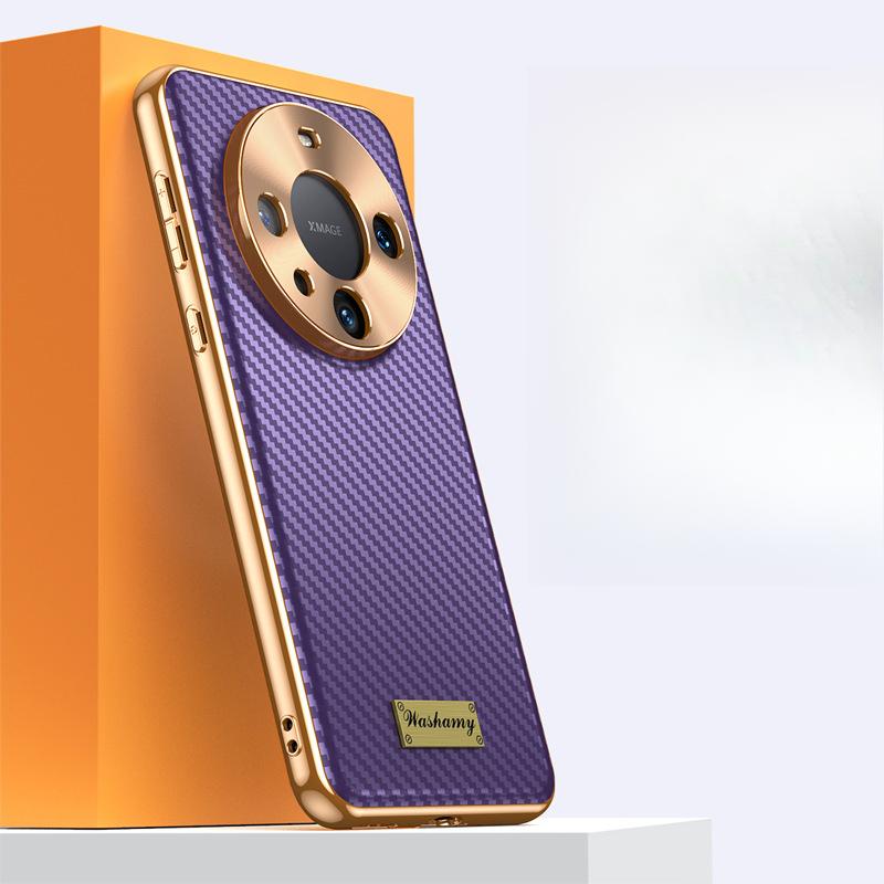 

Подходит для чехла для мобильного телефона Huawei Mate60pro, рисунок из углеродного волокна M60, полностью закрывающий, противоударный, кожаный чехол для деловых мужчин Huawei Huawei Mate 60