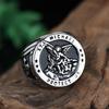 1/316L Stainless Steel St Michael Men Rings Religious Talisman Biker Ring Fashion Jewelry for Boys and Men