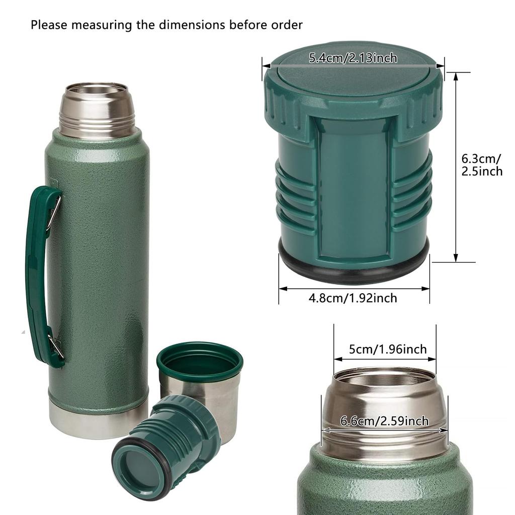 LUAATT Replacement Green Water Stopper for Stanley Classic Stainless Steel Vacuum Bottles Leak-Proof (1.1 Quart/1.5QT/2 Quart)