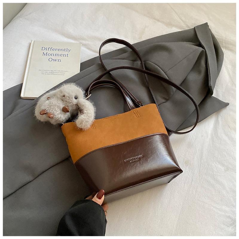 Casual retro simple shoulder bag fashionable personalized messenger bag winter new women's trend bucket bag
