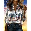Vintage Contrast Stripe Satin Long Sleeve Shirt Loose Fit Casual Workwear Blouse Women
