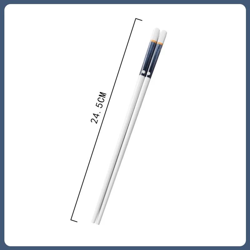 1 пара сине-белых керамических японских палочек для еды из костяного фарфора, длинные, для суши, бытовые