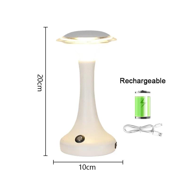 Wireless LED Table Lamp Touch Sensor Desktop Night Light Rechargeable Reading Lamp for Restaurant Hotel Bar Bedroom Decor Light