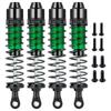 TRZX Aluminum Alloy Front and Rear Shock Absorbers, RC Damper Upgrade Parts for 112 Scale Tamiya 57409 Lunchbox RC Car (Green + Black)