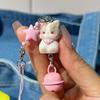 Bag Pendant Resin Star Cat Design Keychain with Bell Sound Mobile Phone Lanyard Stress Relief Hanging Buckle Lightweight Bag Hanger