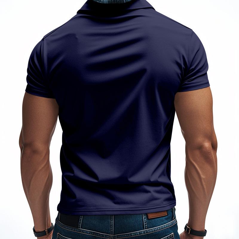 Men's Minimalist Quick-Dry Polo Shirt Summer Top for Men Loose-Fit Breathable Collared Short-Sleeved T-Shirt