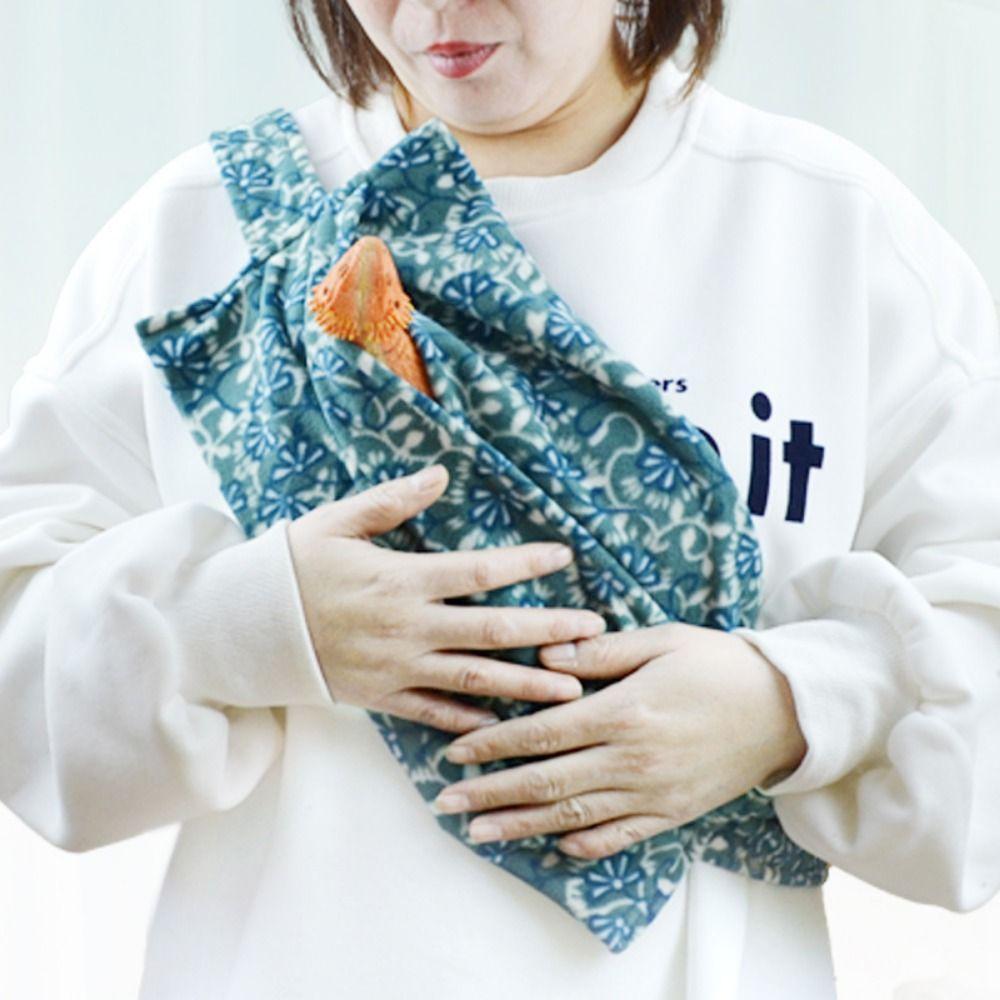 

Сумка-переноска для ящірки з коралового оксамиту, Переноска для рептилій, Дорожня сумка для рептилій, Сумка-слінг для бородатої агами синій