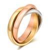 Trendy 2MM Driekleurige Roestvrijstalen Ring met Gepersonaliseerde Gravering