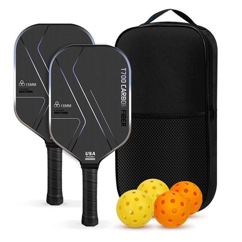 T700 Carbon Fiber Pickleball Paddle Set - Complete Kit All Players