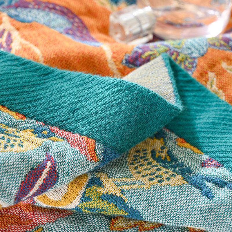 100% Cotton Blanket, Emerald Star Throw, Four-Ply Gauze Sheet, Reversible Sheet