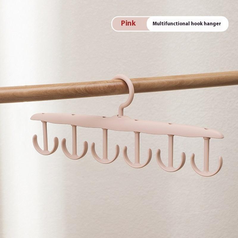 

12-Hook Rotating Hanger Hook Space-Saving Closet Organizer Rack For Ties Belts Underwear Portable Home & Dorm Storage рожевий
