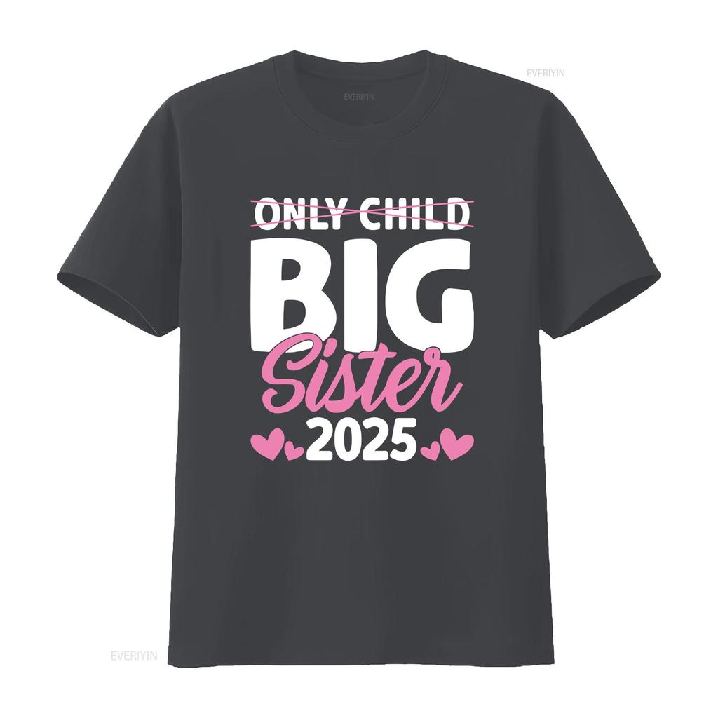 Kids Only Child Big Sister 2025 Promoted To T Shirt vintage Washed designer clothes streetwear Versatile fashion Slightly