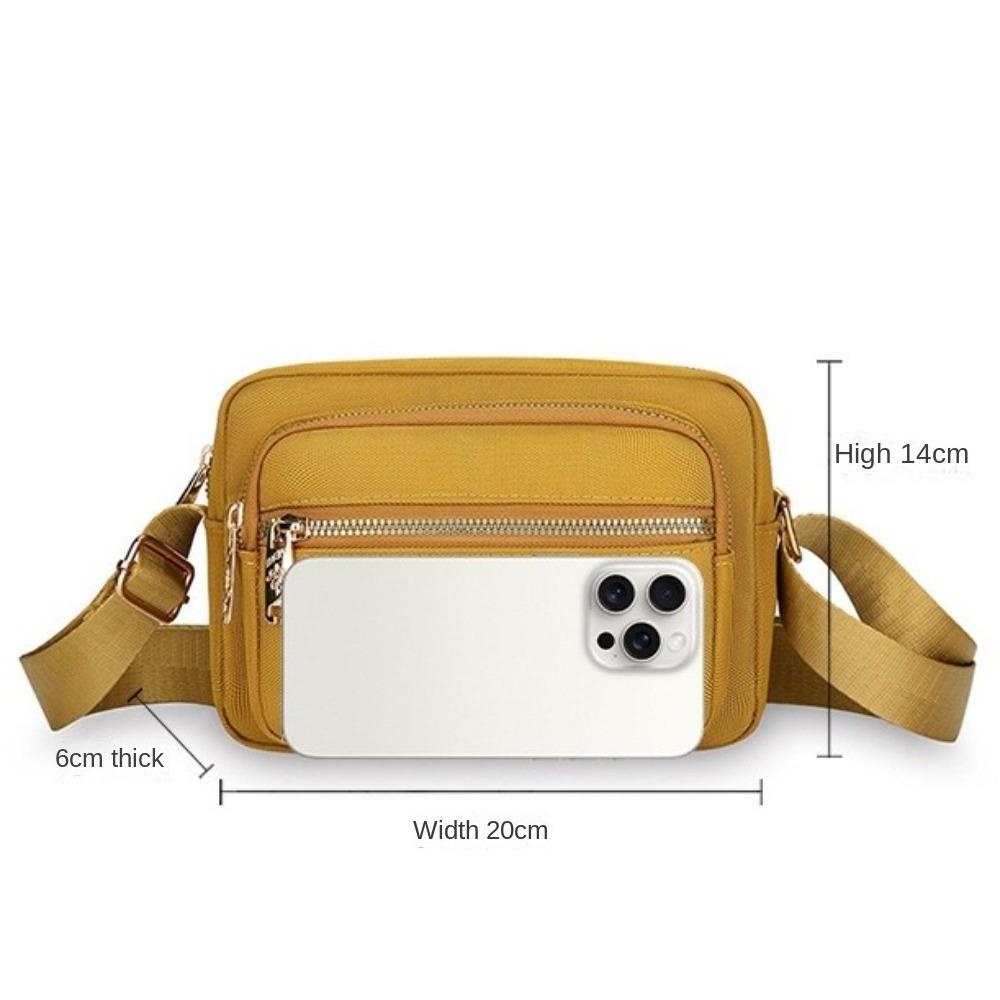 Large Capacity Solid Color Crossbody Bag Nylon Mom Bag Multifunctional Oxford Bag  Women
