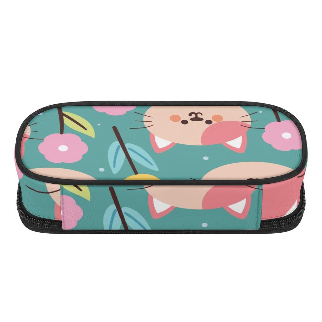Pencil Case Zipper Closure Multi Compartment Strong Polyester Fabric with Mesh Pocket Removable Divider and Pen Slots for Students
