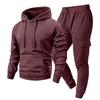Men's Casual Outdoor Sports Two-Piece Set - Color Sweatshirt and Elastic Waist Cargo Jogger Pants