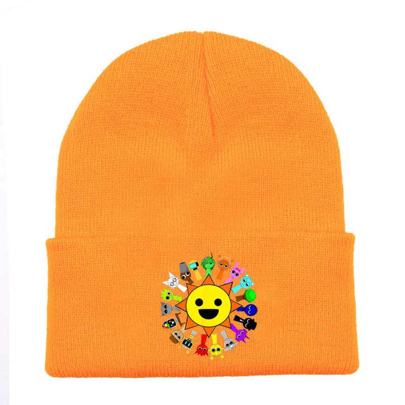 Sprunki Fashion Knitted Hat Solid Color Print Cute Pattern Unisex Design