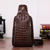 New Crocodile Patterned Men's Chest Bag Korean Version Casual Single Shoulder Diagonal Cross Genuine Leather