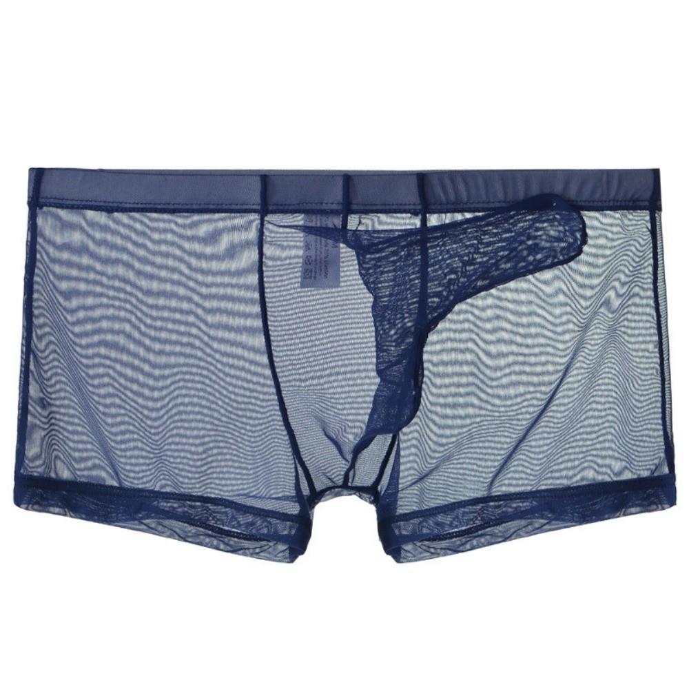 See-through Transparent Underpants U Convex Mesh Boxer Shorts Breathable Men's Pouch Briefs  Male