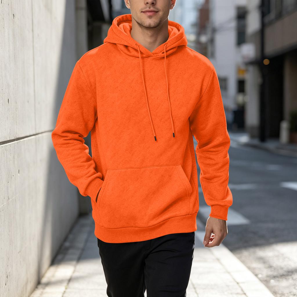 Men's Casual Hooded Sweatshirt for Fall Winter Spring