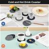 7PCS Decorative Silicone Beverage Coaster Heatproof Drink Mat Cup Pad With Stripes And Waved Kitchen Essential Multicolor