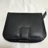 Used PRADA Saffiano Bi-fold Wallet Round Zipper Black Beautiful Condition