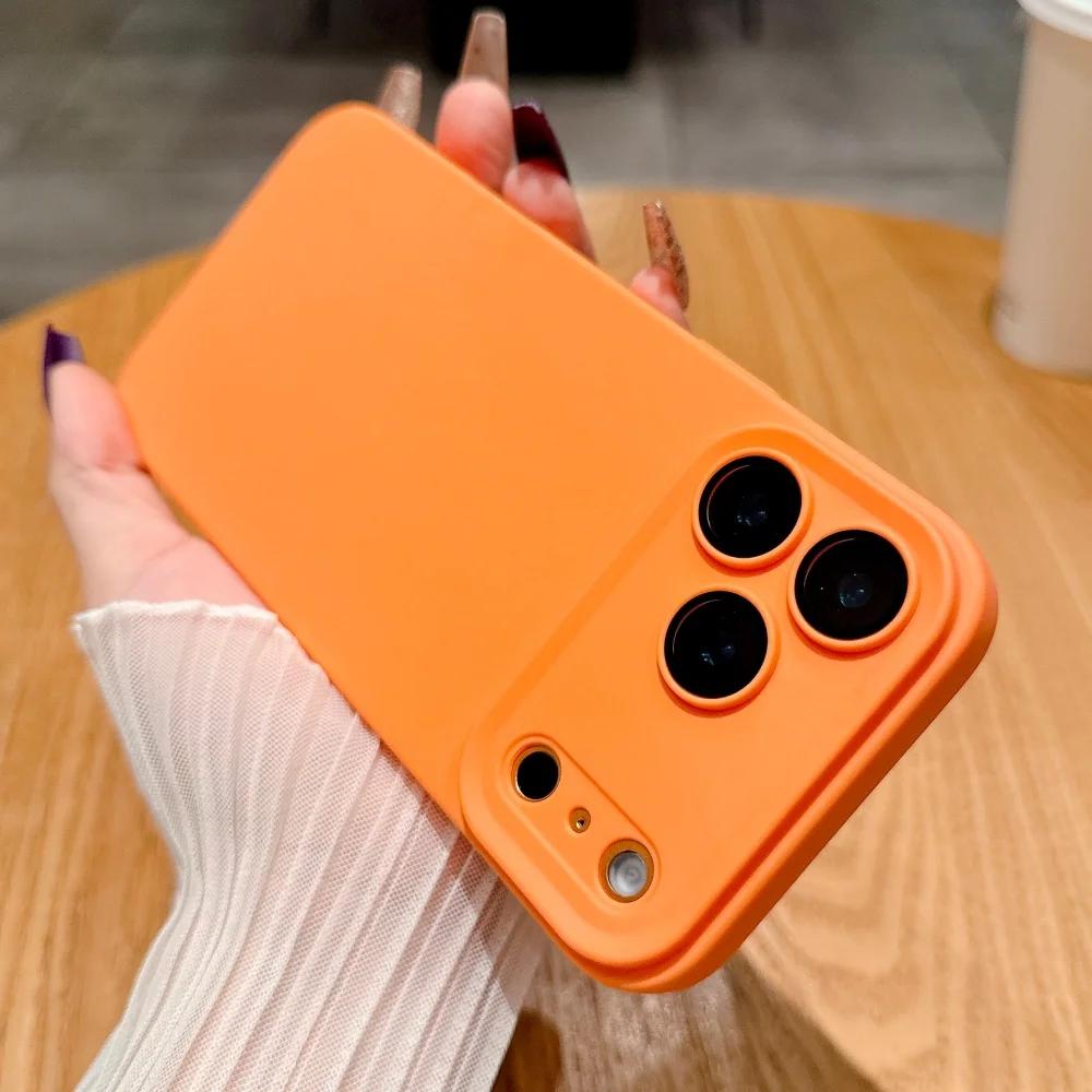 Original Orange Liquid Silicone Phone Case For iPhone 17 Pro Max 16 17 Pro Pro Max 17 Air 16E Shockproof Cover