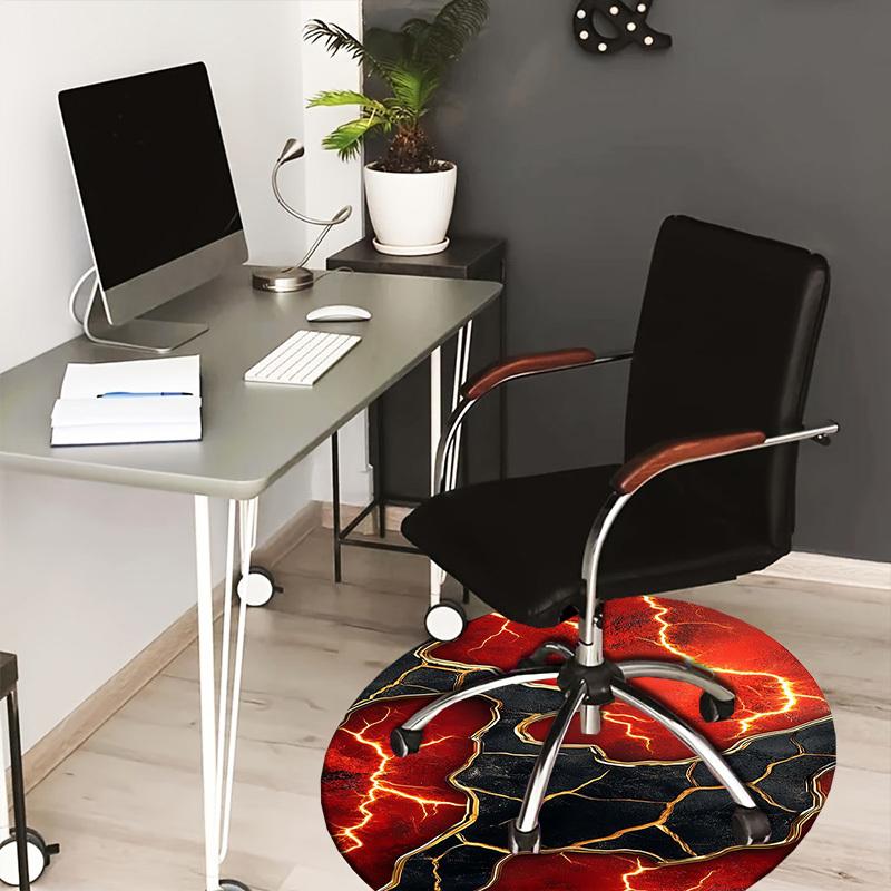 

1pc Office Carpet Chair Mats Lava Flow Cracks Abstract Art Perfect for Decorating Office Chairs, Living Rooms, Or Bedrooms.YDT269 80cm by 80cm