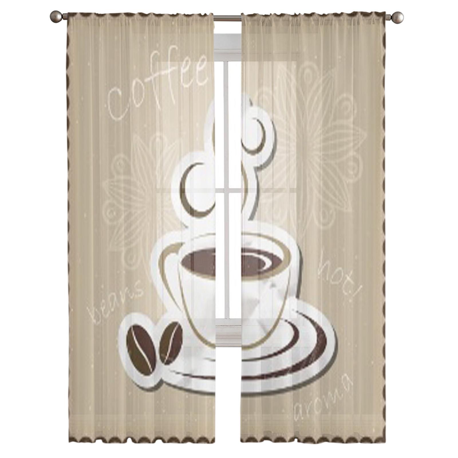 Кофейная кружка Значок Тюль Прозрачные шторы для гостиной Украшения Шторы для комнаты — фото 5