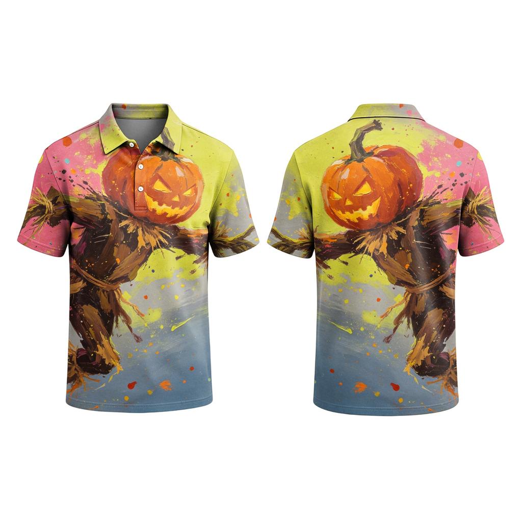 Men's Halloween Printed Trendy Short Sleeve T-Shirt Casual Top
