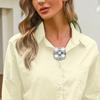 Rhinestones Flower Shirt Button Covers Cufflink Cover Rust Resistant Shirt Button Decoration Cufflinks Replacement Cover