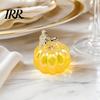 Electroplated Leaves Ornament Acrylic Simulation Pumpkin Decor, Halloween Fake Desktop Decoration for Table Car, Spooky Party Centerpiece Home Decor