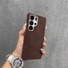 Luxury Leather Magnetic Attraction Case For Samsung Galaxy S26 Ultra S24 Plus S25U Premium Plain Suede Metal Lens Ring Cover