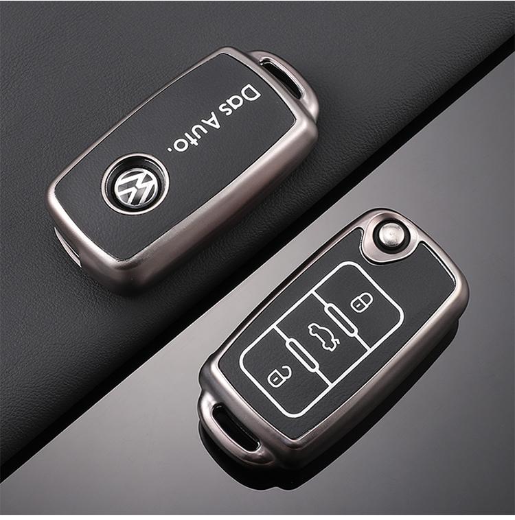 

Hot TPU Car Flip Key Case Full Cover Shell For Volkswagen VW Polo Tiguan Passat B5 B6 B7 Golf New Keychain Protective Accessorie
