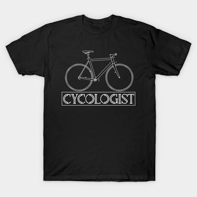 Herren Schwarzes Print-T-Shirt Cycologist - Vintage Retro Mountainbike Geschenk No-Cut Transferpapier Druck Baumwoll-T-Shirt