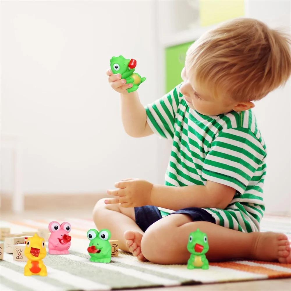 Rilassamento dello Stress - Giocattoli Rana e Dinosauro - Giocattoli Pop-Up Spremibili con Lingua Appiccicosa, Divertenti Gadget Urlanti per Feste e Regali per l'Ansia per Tutti A